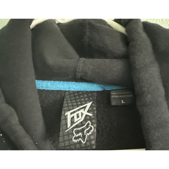 Fox Racing Black Paint Splatter Graphic Pullover Sweatshirt Mens Large - Picture 3 of 4